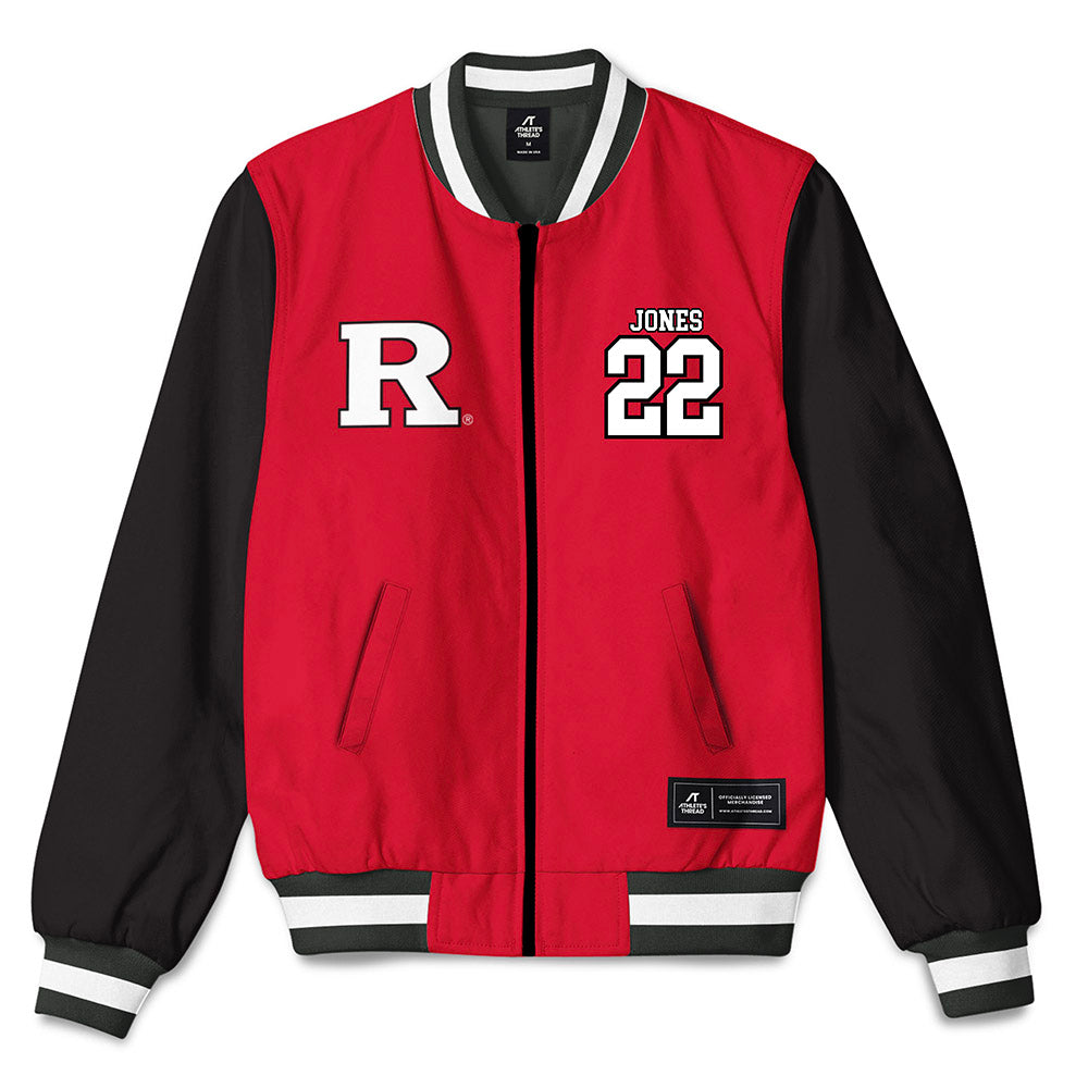 Rutgers - NCAA Men's Basketball : Dorian Jones - Bomber Jacket-0