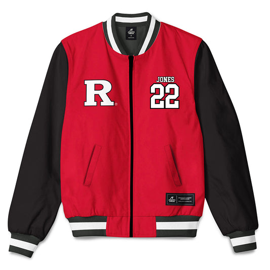 Rutgers - NCAA Men's Basketball : Dorian Jones - Bomber Jacket-0