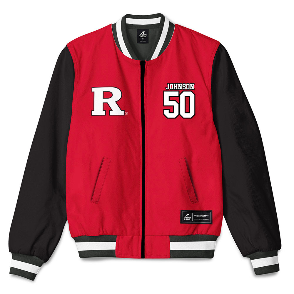 Rutgers - NCAA Softball : Dezaria Johnson - Bomber Jacket-0