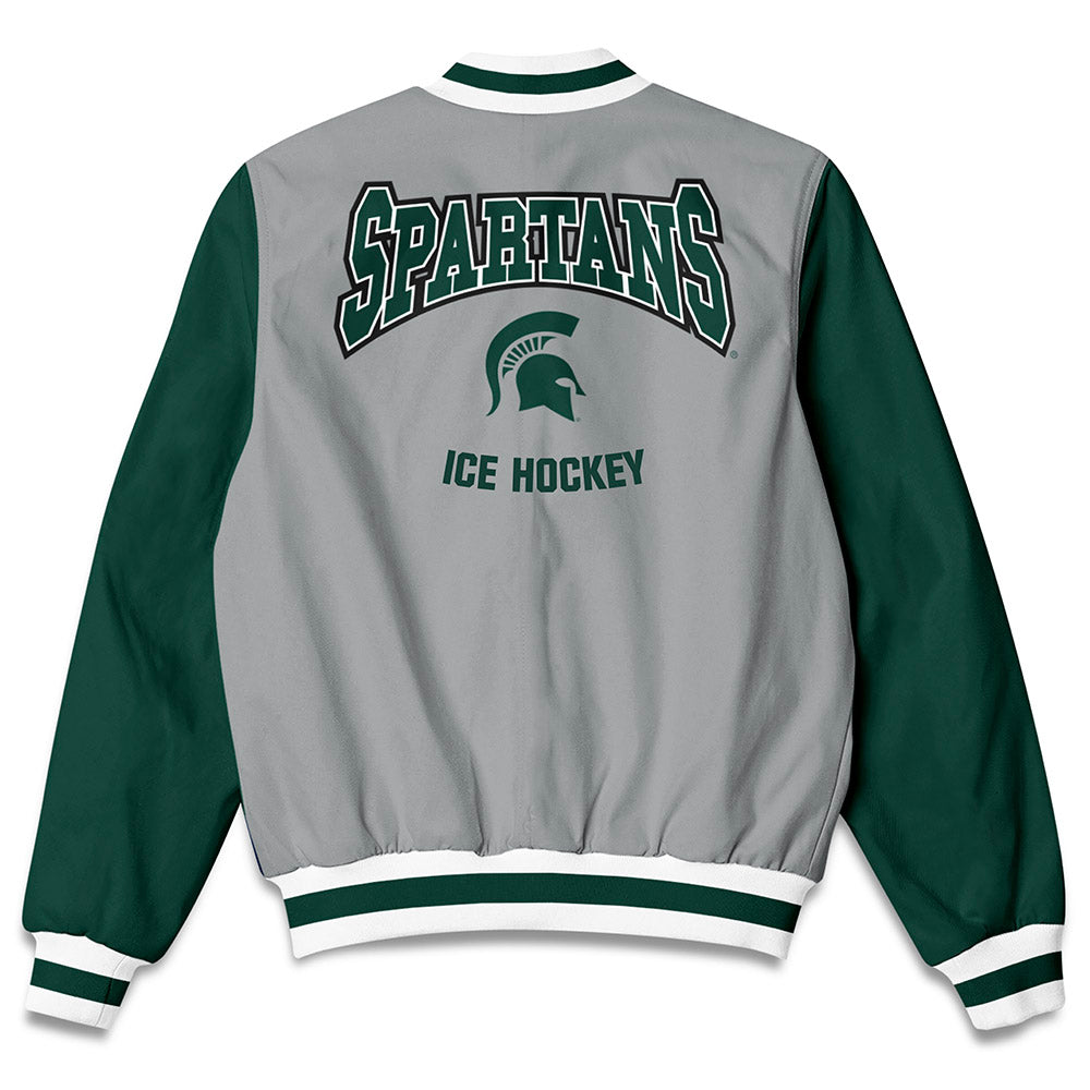 Michigan State - NCAA Men's Ice Hockey : Griffin Jurecki - Bomber Jacket-1