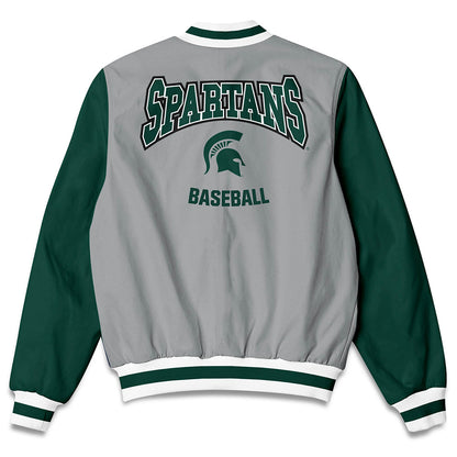 Michigan State - NCAA Baseball : Gannon Grundman - Bomber Jacket-1