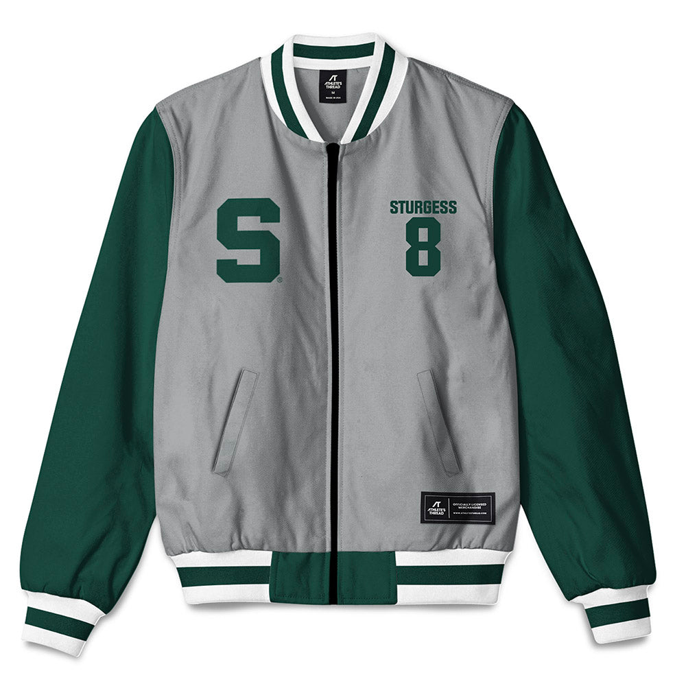 Michigan State - NCAA Baseball : Isaac Sturgess - Bomber Jacket-0