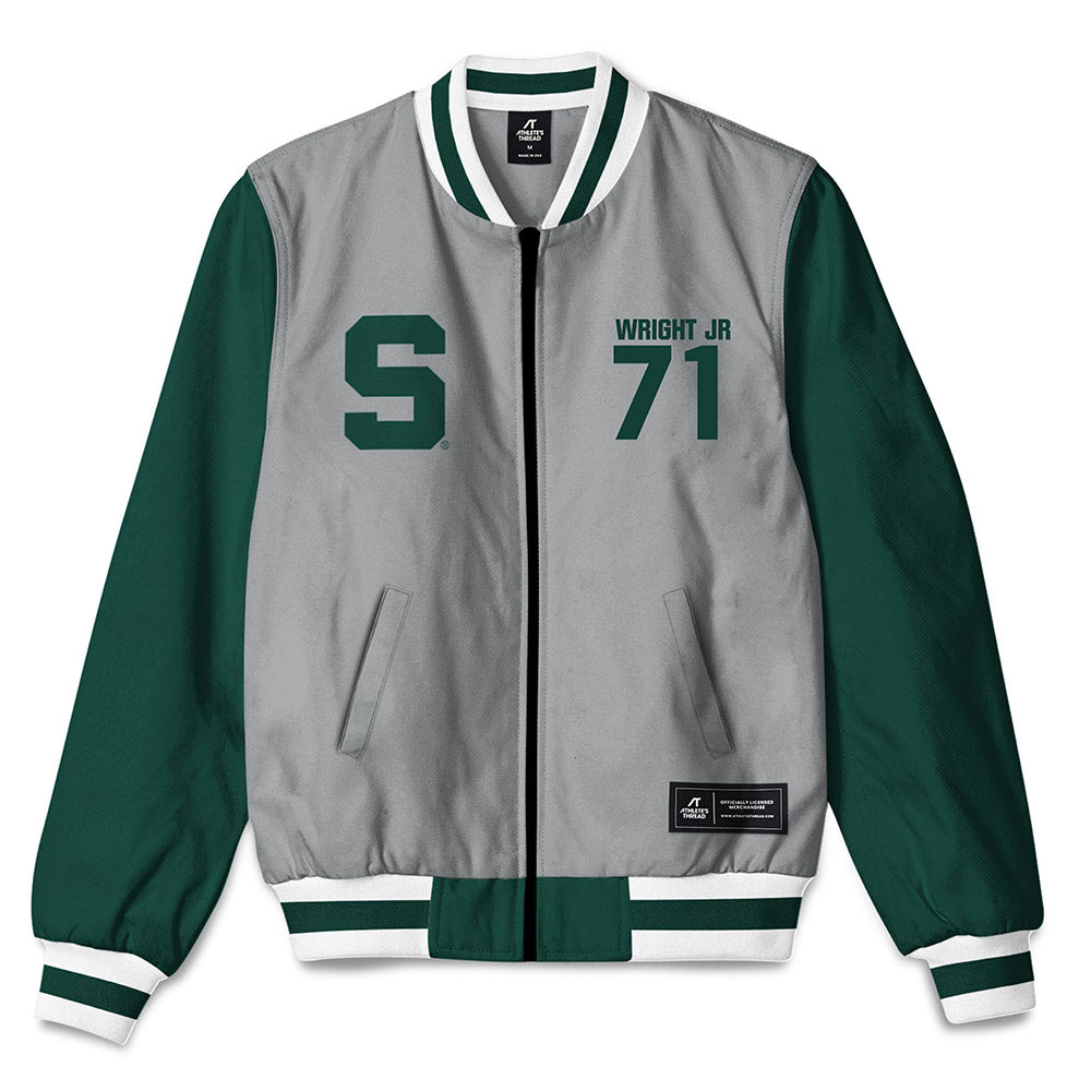Michigan State - NCAA Football : Robert Wright Jr - Bomber Jacket-0