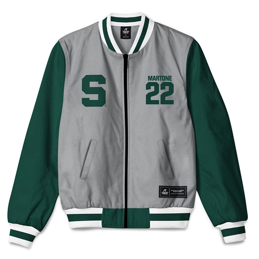 Michigan State - NCAA Men's Ice Hockey : Porter Martone - Bomber Jacket-0