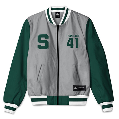 Michigan State - NCAA Football : David Santiago - Bomber Jacket-0