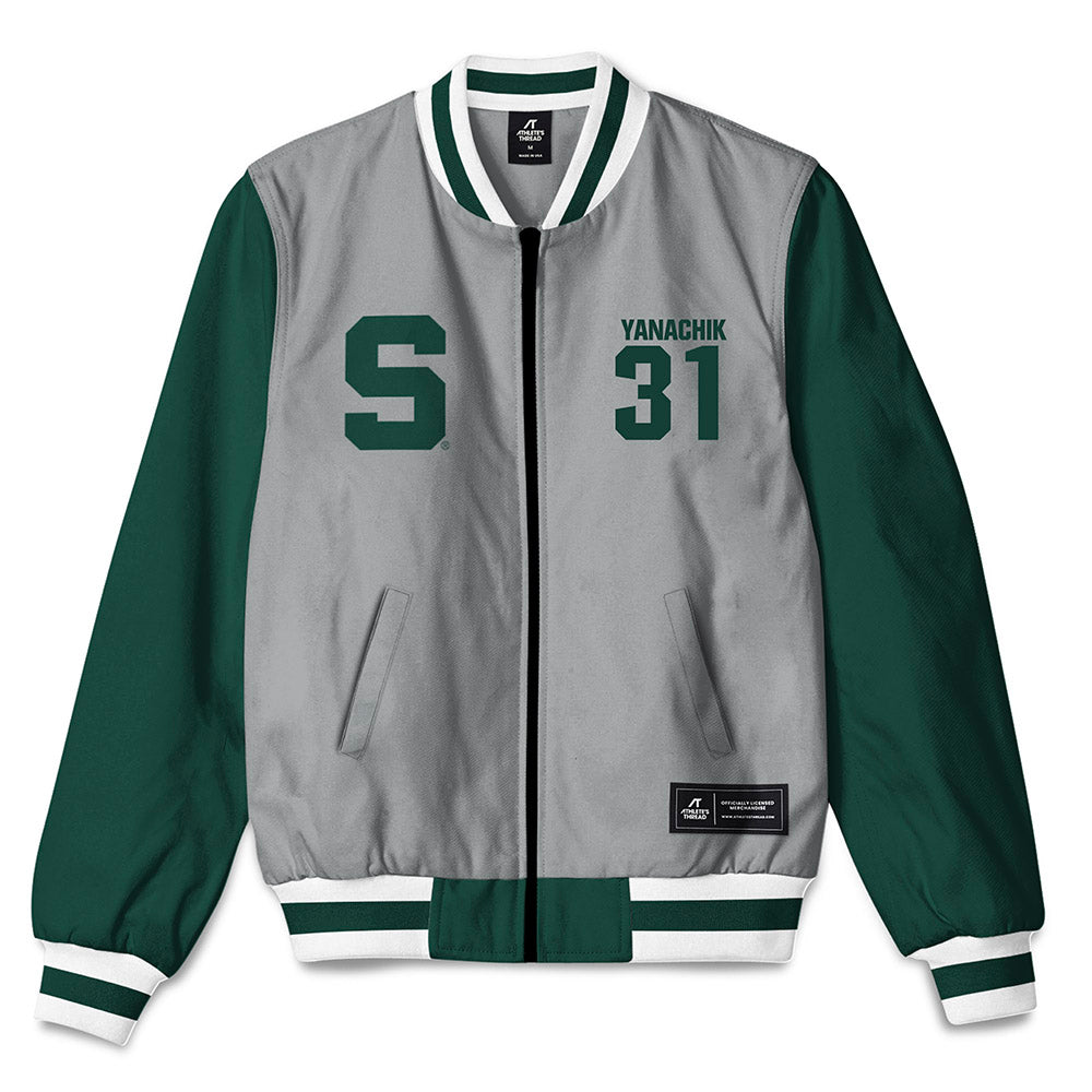 Michigan State - NCAA Football : Jack Yanachik - Bomber Jacket