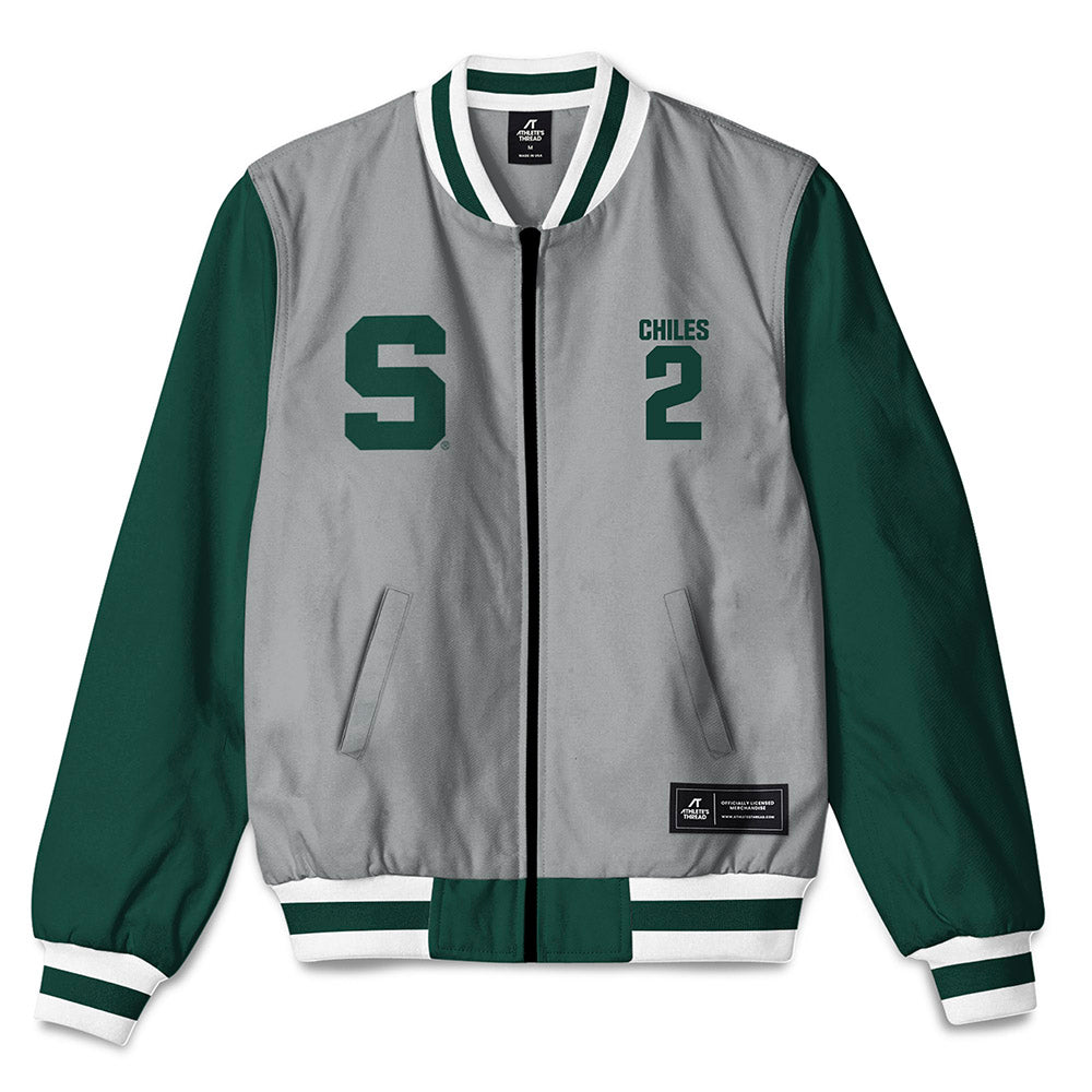 Michigan State - NCAA Football : Aidan Chiles - Bomber Jacket