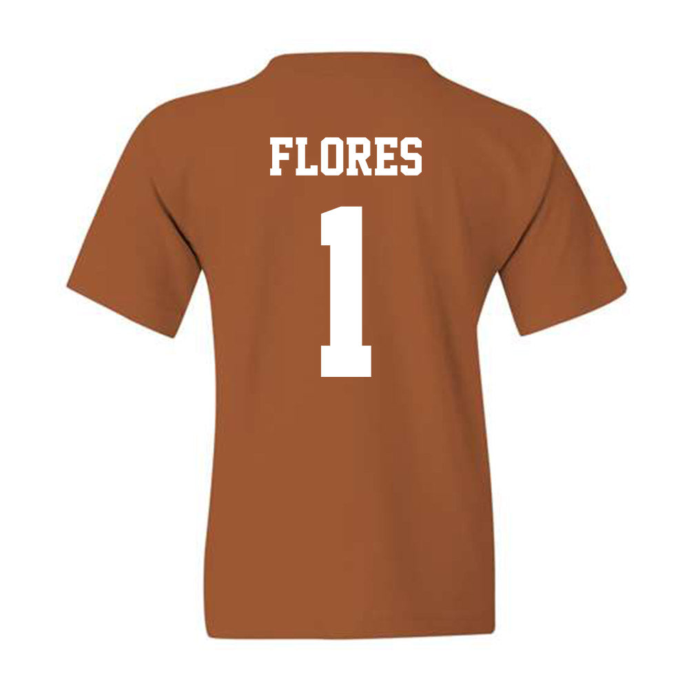 Texas - NCAA Baseball : Jalin Flores - Classic Shersey Youth T-Shirt