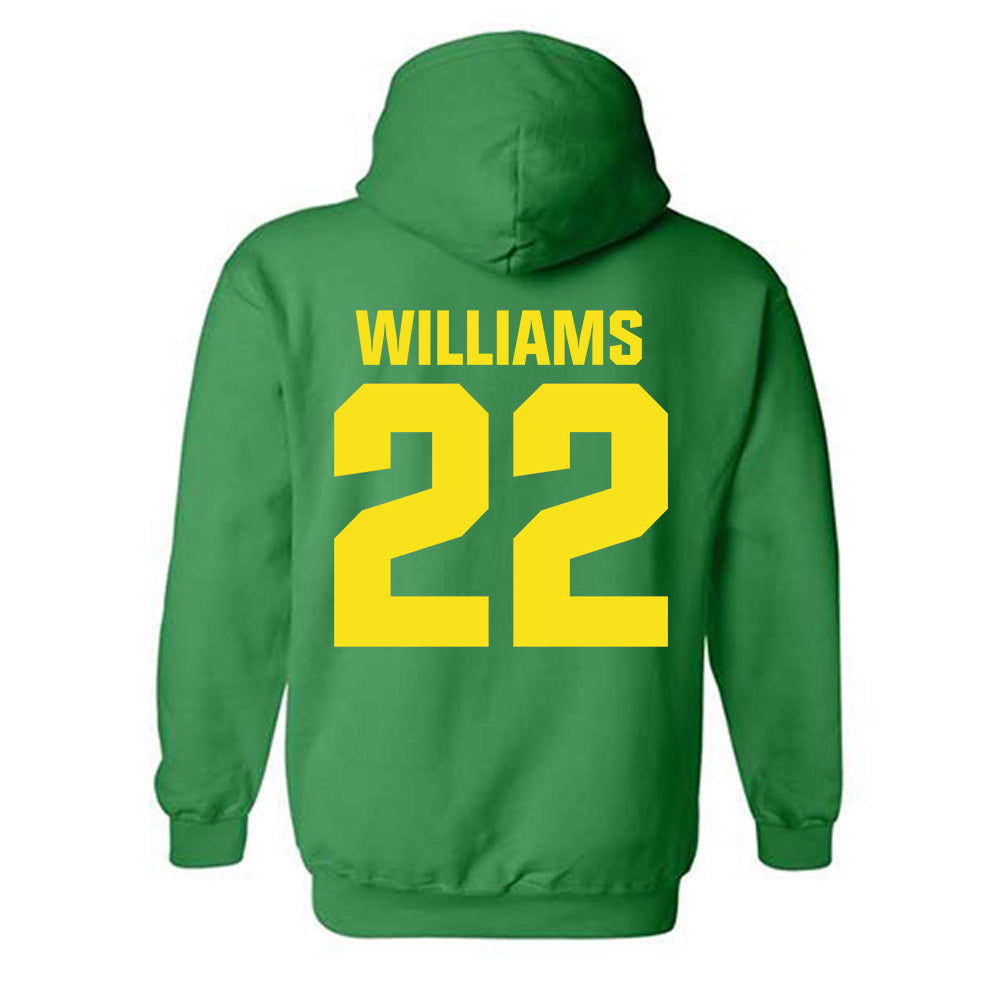 Oregon - NCAA Women's Basketball : Janiyah Williams - Sports Shersey Hooded Sweatshirt-1