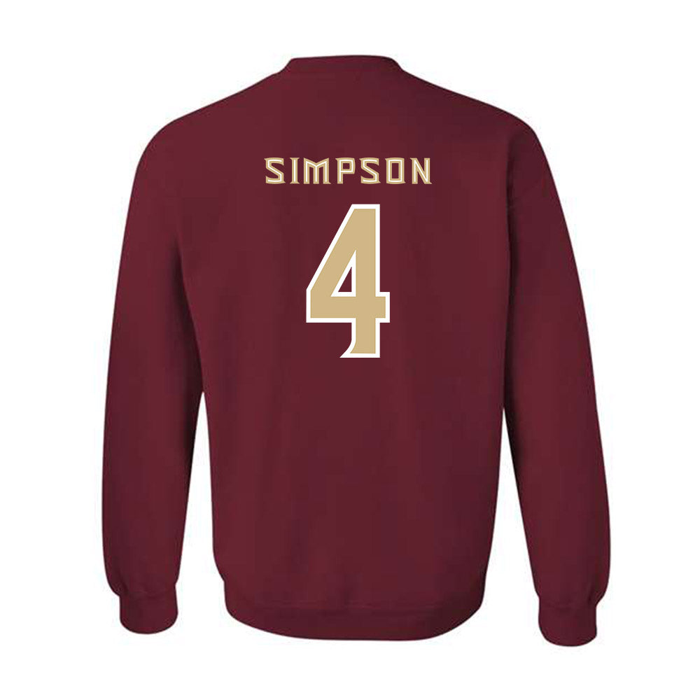 FSU - NCAA Men's Basketball : Jason Simpson - Replica Shersey Crewneck Sweatshirt-1