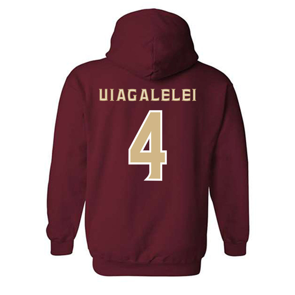 FSU - NCAA Football : DJ Uiagalelei - Replica Shersey Hooded Sweatshirt-1