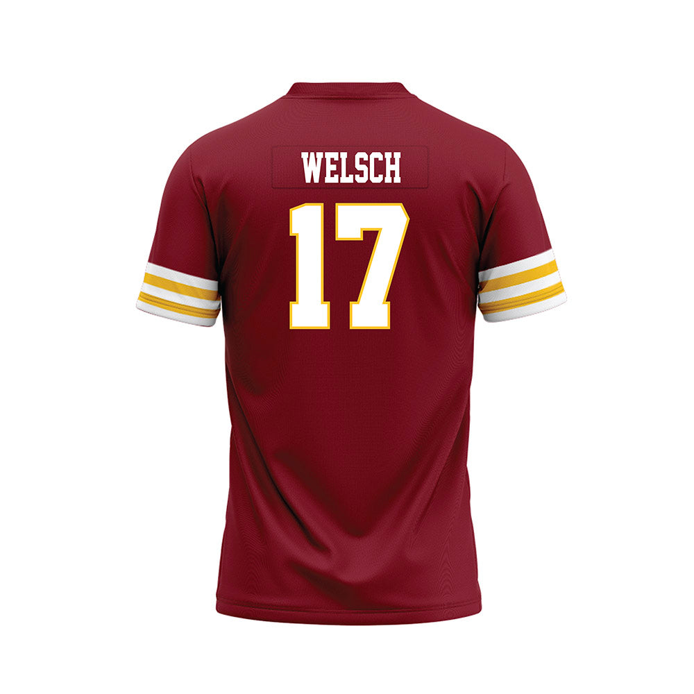 Iowa State - NCAA Football : Connor Welsch - Cardinal Premium Football Jersey-1