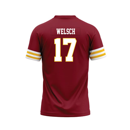 Iowa State - NCAA Football : Connor Welsch - Cardinal Premium Football Jersey-1