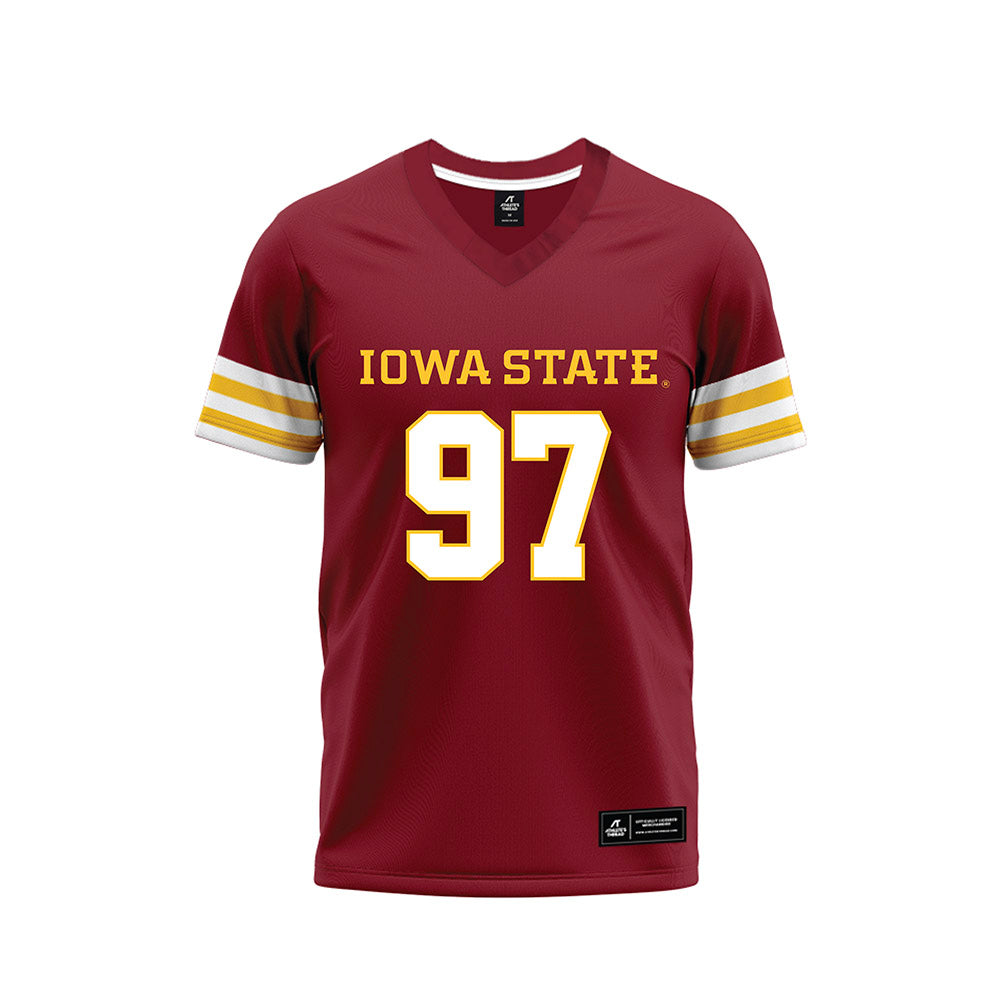 Iowa State - NCAA Football : Kyle Konrardy - Cardinal Premium Football Jersey