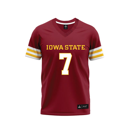 Iowa State - NCAA Football : Alex Manske - Cardinal Premium Football Jersey-0