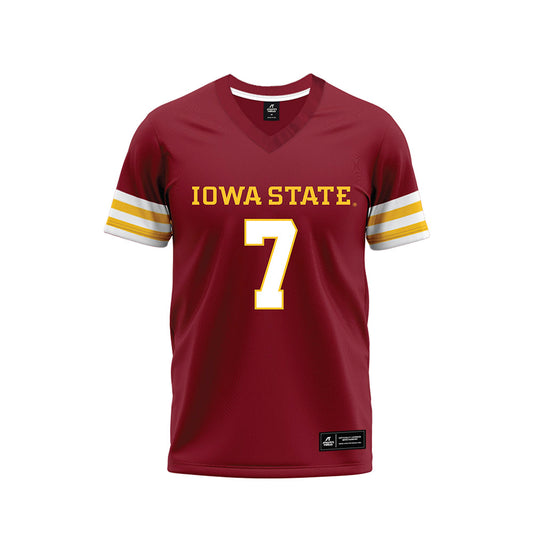 Iowa State - NCAA Football : Alex Manske - Cardinal Premium Football Jersey-0