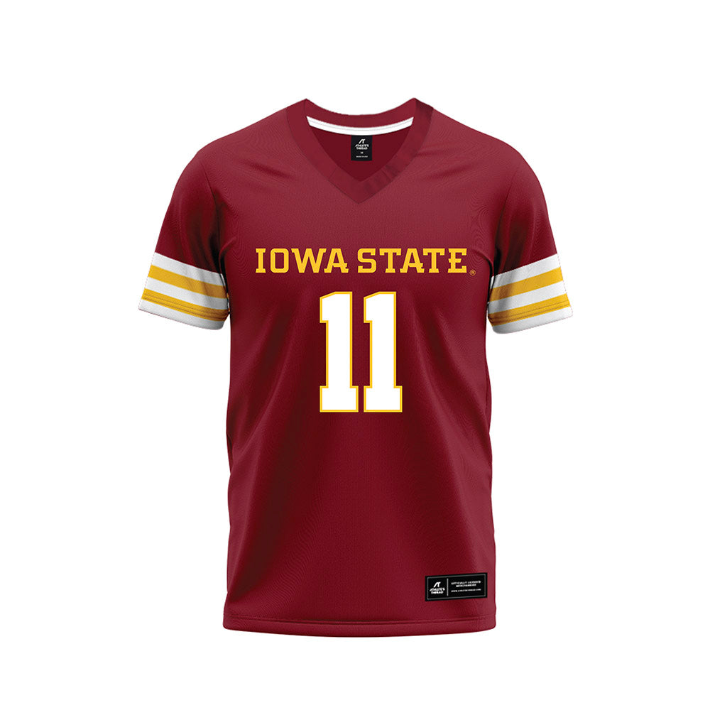 Iowa State - NCAA Football : Dominic Overby - Cardinal Premium Football Jersey-0
