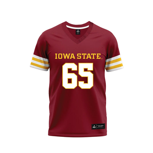 Iowa State - NCAA Football : Garret Rutledge - Cardinal Premium Football Jersey-0