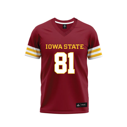 Iowa State - NCAA Football : Karon Brookins - Cardinal Premium Football Jersey-0