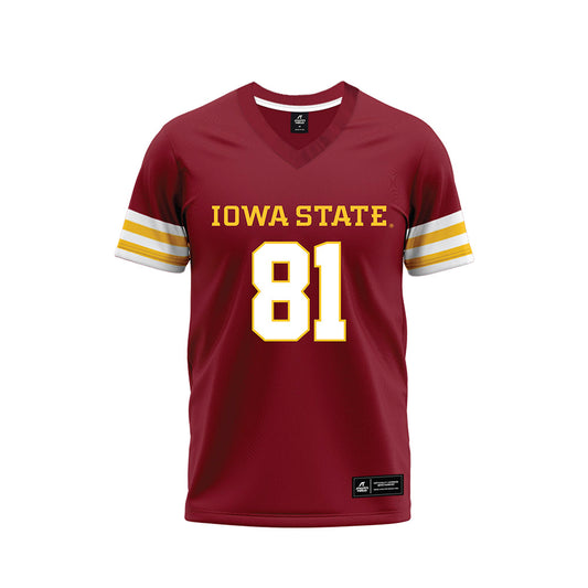 Iowa State - NCAA Football : Karon Brookins - Cardinal Premium Football Jersey-0