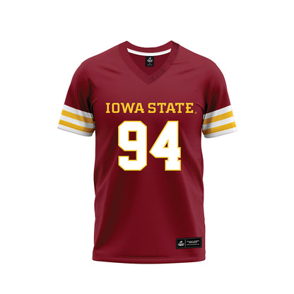 Iowa State - NCAA Football : Chase Smith - Cardinal Premium Football Jersey-0