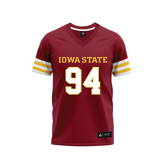 Iowa State - NCAA Football : Chase Smith - Cardinal Premium Football Jersey-0