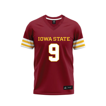 Iowa State - NCAA Football : Cael Brezina - Cardinal Premium Football Jersey