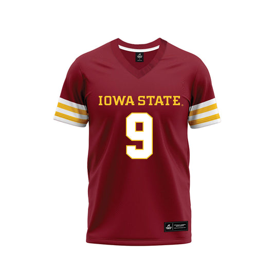 Iowa State - NCAA Football : Cael Brezina - Cardinal Premium Football Jersey