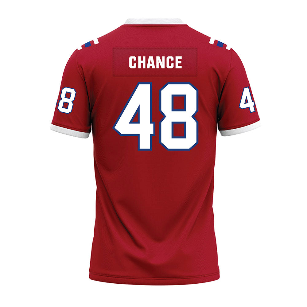 LA Tech - NCAA Football : John Hoyet Chance - Red Premium Football Jersey-1