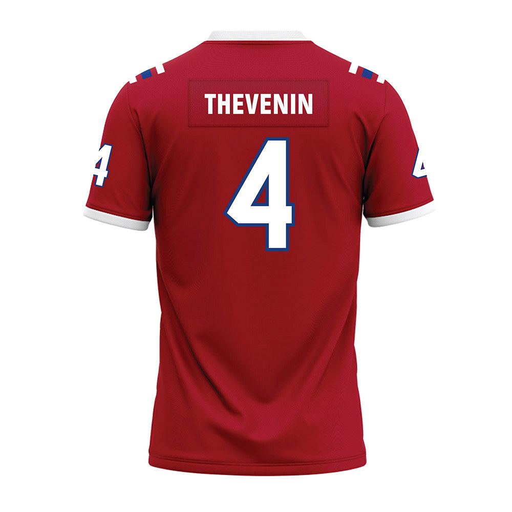 LA Tech - NCAA Football : Clay Thevenin - Red Premium Football Jersey-1