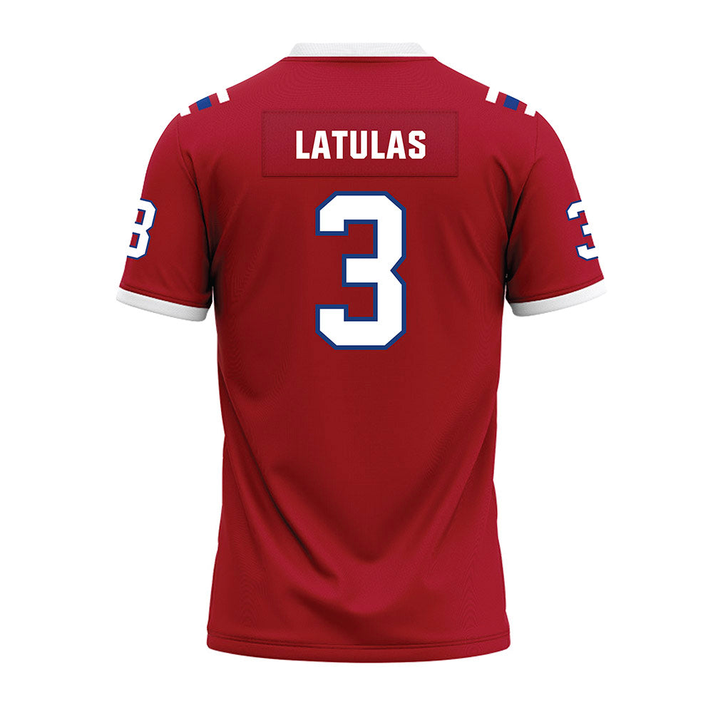 LA Tech - NCAA Football : Dedrick Latulas - Red Premium Football Jersey-1