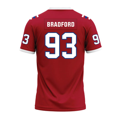 LA Tech - NCAA Football : Jacob Bradford - Red Premium Football Jersey-1