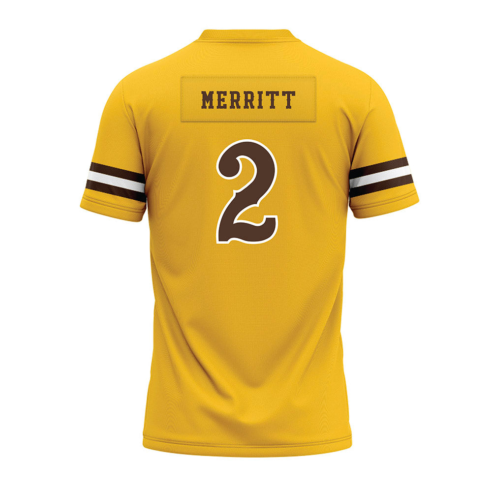 Wyoming - NCAA Football : Caleb Merritt - Premium Football Jersey-1