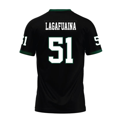 Hawaii - NCAA Football : LesterLaisene Lagafuaina - Black Premium Football Jersey-1
