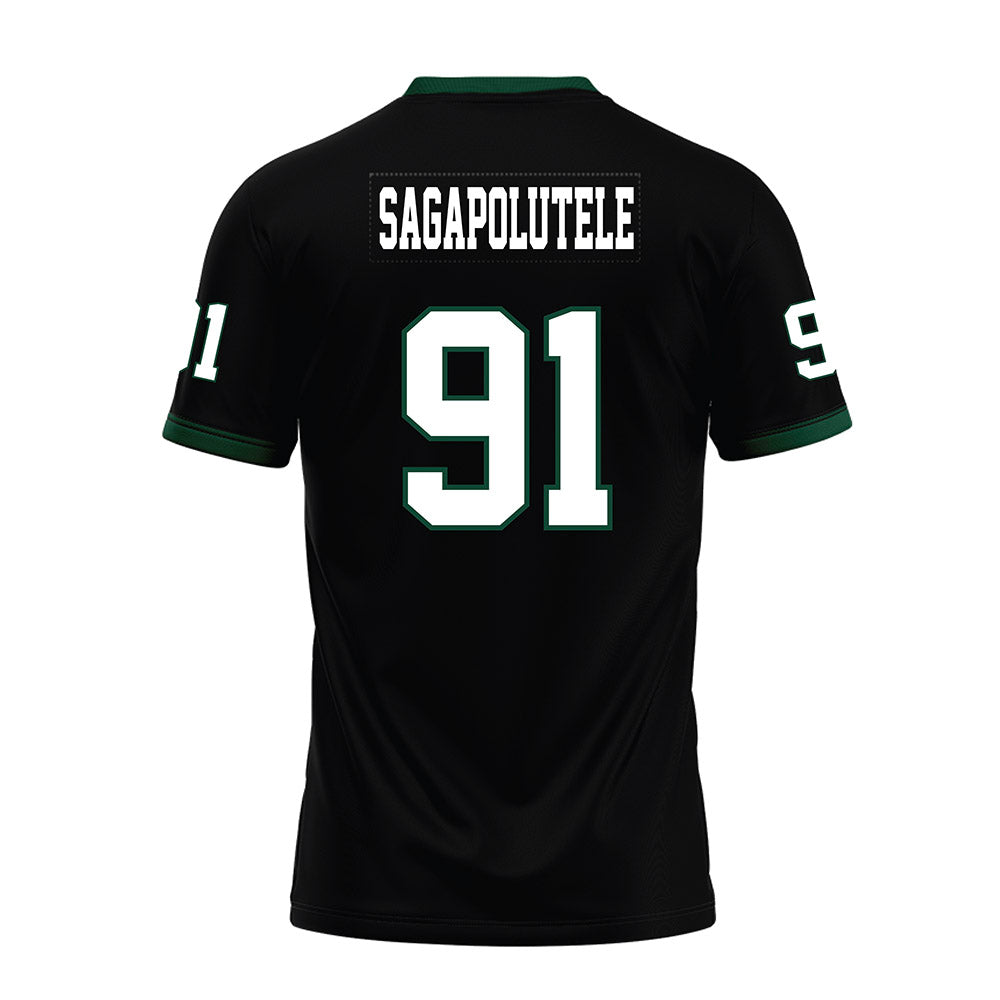 Hawaii - NCAA Football : Joshua Sagapolutele - Black Premium Football Jersey-1