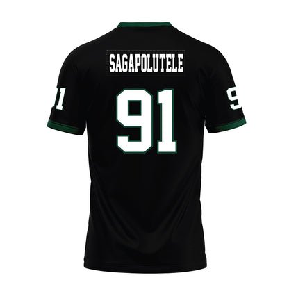 Hawaii - NCAA Football : Joshua Sagapolutele - Black Premium Football Jersey-1