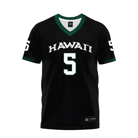 Hawaii - NCAA Football : Tariq Jones - Black Premium Football Jersey-0