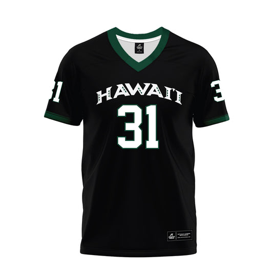 Hawaii - NCAA Football : Aisiah Paogofie - Black Premium Football Jersey-0