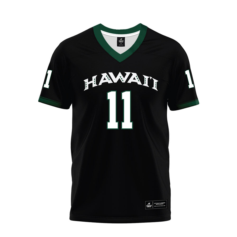Hawaii - NCAA Football : Karsyn Pupunu - Black Premium Football Jersey-0