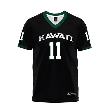 Hawaii - NCAA Football : Karsyn Pupunu - Black Premium Football Jersey-0