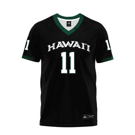 Hawaii - NCAA Football : Karsyn Pupunu - Black Premium Football Jersey-0