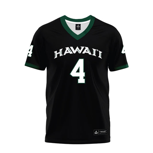 Hawaii - NCAA Football : Elijah Palmer - Black Premium Football Jersey-0