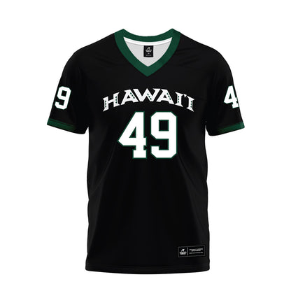 Hawaii - NCAA Football : Dennis Tadio - Black Premium Football Jersey-0