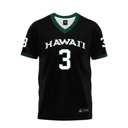 Hawaii - NCAA Football : Nicholas Cenacle - Black Premium Football Jersey-0