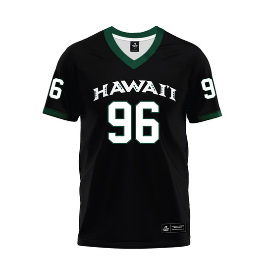 Hawaii - NCAA Football : Andrew Choi - Black Premium Football Jersey-0