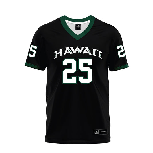Hawaii - NCAA Football : Matagi Thompson - Black Premium Football Jersey-0