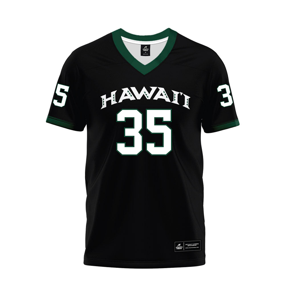 Hawaii - NCAA Football : Junior Fiaui - Black Premium Football Jersey-0