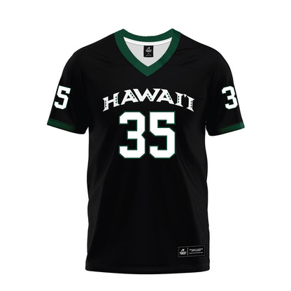 Hawaii - NCAA Football : Junior Fiaui - Black Premium Football Jersey-0