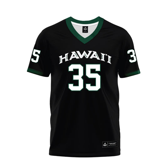 Hawaii - NCAA Football : Junior Fiaui - Black Premium Football Jersey-0