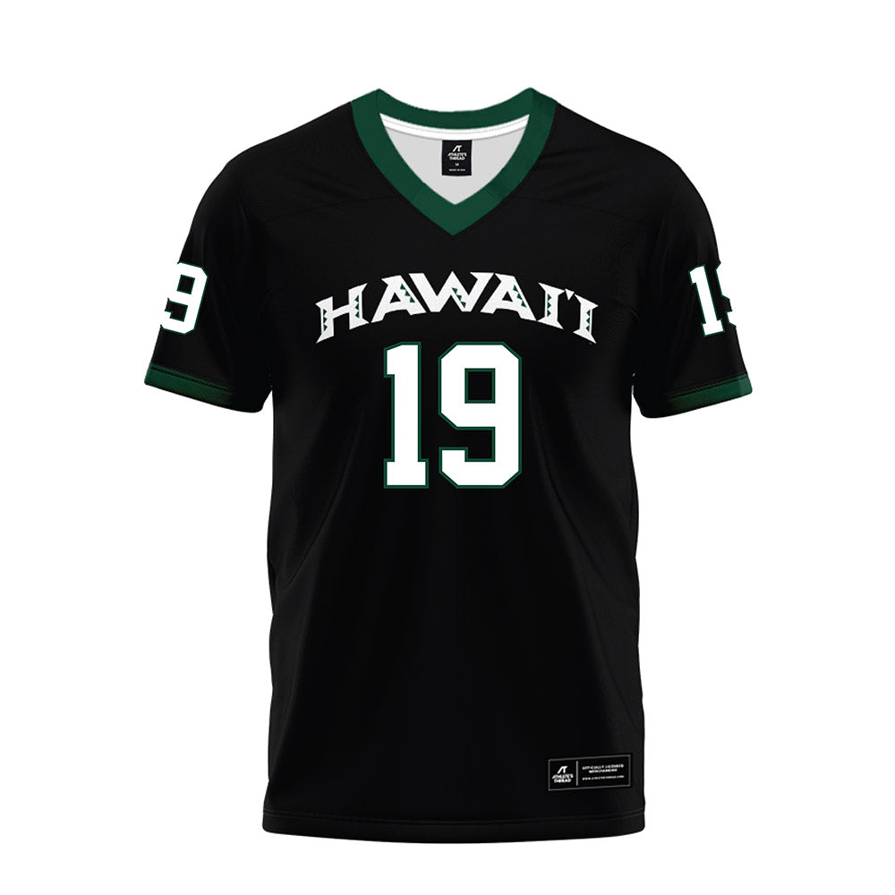 Hawaii - NCAA Football : Billy Gowers - Black Premium Football Jersey-0